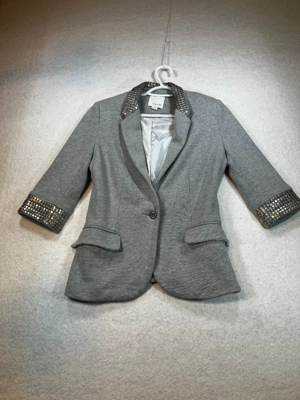 aryn k Grey Embellished Studded Blazer Jacket Womens‎ M